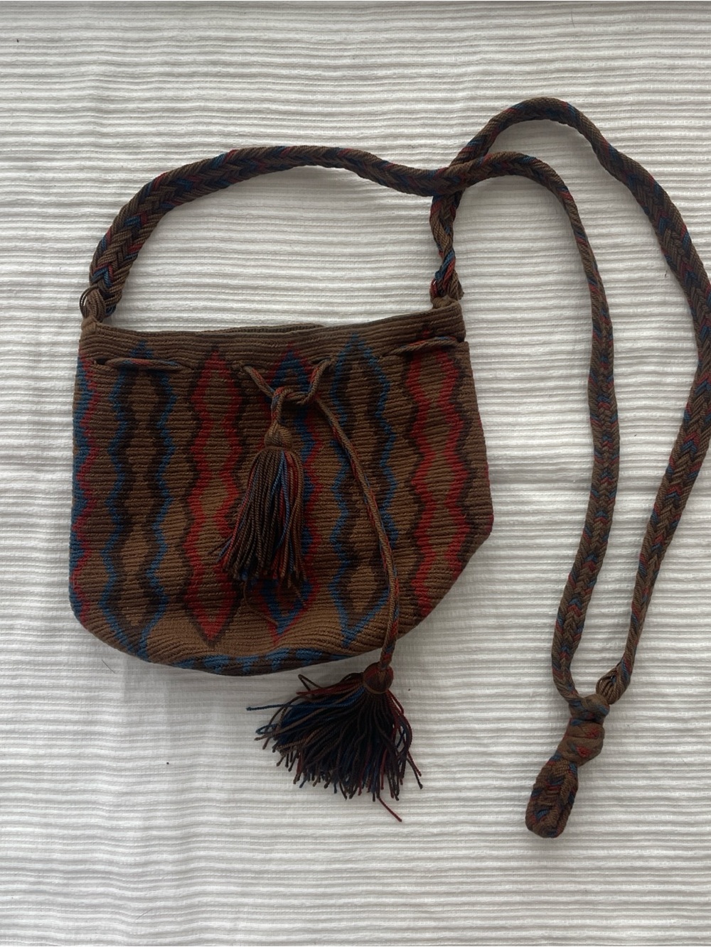 Brown Boho Tassel Crossbody Bag